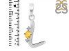 Citrine & White Topaz Alphabet L Pendant CIT-RDA-12.
