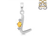 Citrine & White Topaz Alphabet L Pendant CIT-RDA-12.