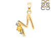Citrine & White Topaz Alphabet M Pendant CIT-RDA-13.