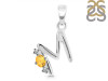 Citrine & White Topaz Alphabet M Pendant CIT-RDA-13.