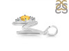 Citrine & White Topaz Alphabet M Pendant CIT-RDA-13.