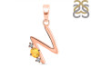 Citrine & White Topaz Alphabet N Pendant CIT-RDA-14.