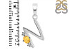 Citrine & White Topaz Alphabet N Pendant CIT-RDA-14.
