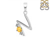 Citrine & White Topaz Alphabet N Pendant CIT-RDA-14.