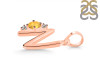 Citrine & White Topaz Alphabet N Pendant CIT-RDA-14.