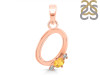 Citrine & White Topaz Alphabet O Pendant CIT-RDA-15.