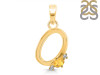 Citrine & White Topaz Alphabet O Pendant CIT-RDA-15.