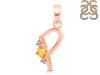 Citrine & White Topaz Alphabet P Pendant CIT-RDA-16.