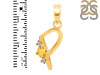 Citrine & White Topaz Alphabet P Pendant CIT-RDA-16.