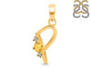 Citrine & White Topaz Alphabet P Pendant CIT-RDA-16.