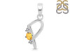 Citrine & White Topaz Alphabet P Pendant CIT-RDA-16.