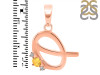 Citrine & White Topaz Alphabet Q Pendant CIT-RDA-17.