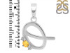 Citrine & White Topaz Alphabet Q Pendant CIT-RDA-17.