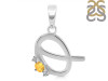 Citrine & White Topaz Alphabet Q Pendant CIT-RDA-17.