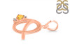 Citrine & White Topaz Alphabet Q Pendant CIT-RDA-17.