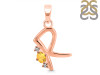 Citrine & White Topaz Alphabet R Pendant CIT-RDA-18.