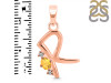 Citrine & White Topaz Alphabet R Pendant CIT-RDA-18.