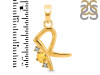 Citrine & White Topaz Alphabet R Pendant CIT-RDA-18.
