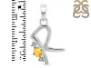 Citrine & White Topaz Alphabet R Pendant CIT-RDA-18.