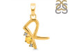 Citrine & White Topaz Alphabet R Pendant CIT-RDA-18.