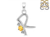 Citrine & White Topaz Alphabet R Pendant CIT-RDA-18.