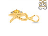 Citrine & White Topaz Alphabet R Pendant CIT-RDA-18.