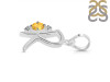 Citrine & White Topaz Alphabet R Pendant CIT-RDA-18.