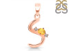 Citrine & White Topaz Alphabet S Pendant CIT-RDA-19.