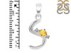 Citrine & White Topaz Alphabet S Pendant CIT-RDA-19.
