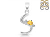 Citrine & White Topaz Alphabet S Pendant CIT-RDA-19.