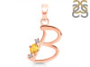 Citrine & White Topaz Alphabet B Pendant CIT-RDA-2.