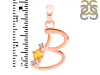 Citrine & White Topaz Alphabet B Pendant CIT-RDA-2.