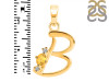 Citrine & White Topaz Alphabet B Pendant CIT-RDA-2.