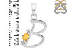 Citrine & White Topaz Alphabet B Pendant CIT-RDA-2.