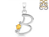 Citrine & White Topaz Alphabet B Pendant CIT-RDA-2.