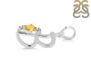 Citrine & White Topaz Alphabet B Pendant CIT-RDA-2.