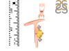Citrine & White Topaz Alphabet T Pendant CIT-RDA-20.