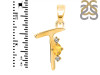 Citrine & White Topaz Alphabet T Pendant CIT-RDA-20.