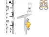Citrine & White Topaz Alphabet T Pendant CIT-RDA-20.