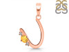 Citrine & White Topaz Alphabet U Pendant CIT-RDA-21.