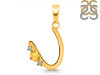 Citrine & White Topaz Alphabet U Pendant CIT-RDA-21.
