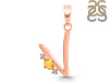 Citrine & White Topaz Alphabet V Pendant CIT-RDA-22.