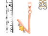 Citrine & White Topaz Alphabet V Pendant CIT-RDA-22.
