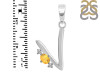 Citrine & White Topaz Alphabet V Pendant CIT-RDA-22.
