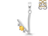Citrine & White Topaz Alphabet V Pendant CIT-RDA-22.