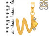 Citrine & White Topaz Alphabet W Pendant CIT-RDA-23.