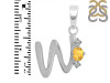 Citrine & White Topaz Alphabet W Pendant CIT-RDA-23.