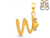 Citrine & White Topaz Alphabet W Pendant CIT-RDA-23.