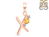 Citrine & White Topaz Alphabet X Pendant CIT-RDA-24.