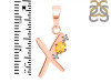 Citrine & White Topaz Alphabet X Pendant CIT-RDA-24.